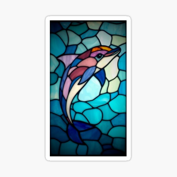 Item preview, STAINED GLASS DOLPHIN designed and sold by MWEXPRESSIONS.