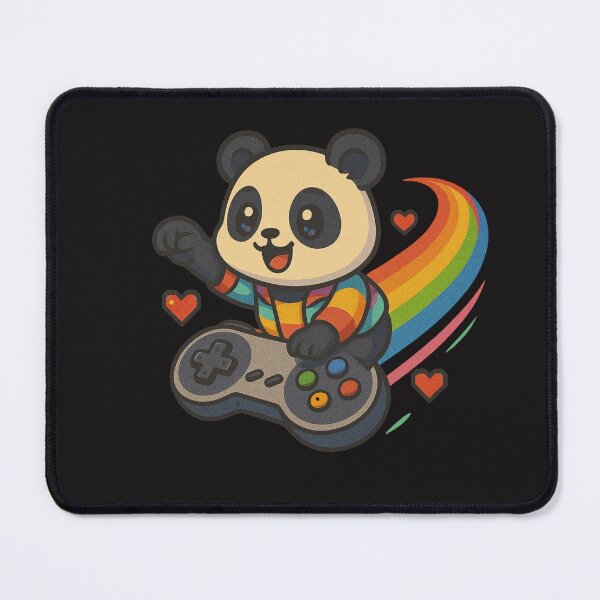 Item preview, Flying Gamer Panda – Chibi Panda Riding Game Controller Hoverboard designed and sold by ColorSplash123.