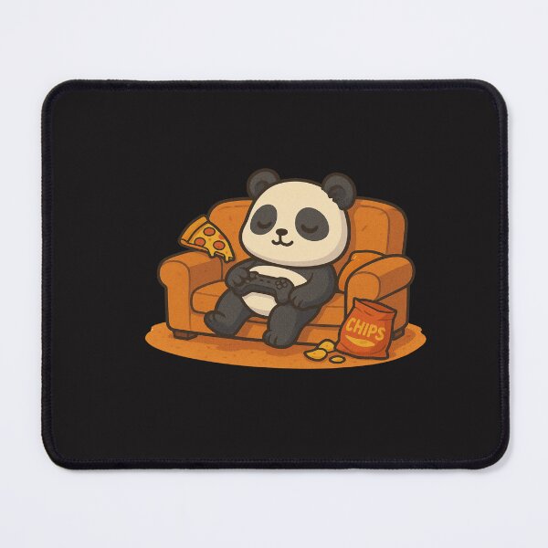 Item preview, AFK Gamer Panda – Chibi Panda Chilling with Snacks & Controller designed and sold by ColorSplash123.