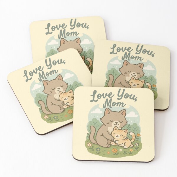 Item preview, Love You Mom – Cute Cat Mother’s Day Gift Design designed and sold by Patternicity.