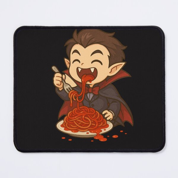 Item preview, Funny Chibi Vampire Eating Bloody Spaghetti – Kawaii Horror Food Art designed and sold by ColorSplash123.