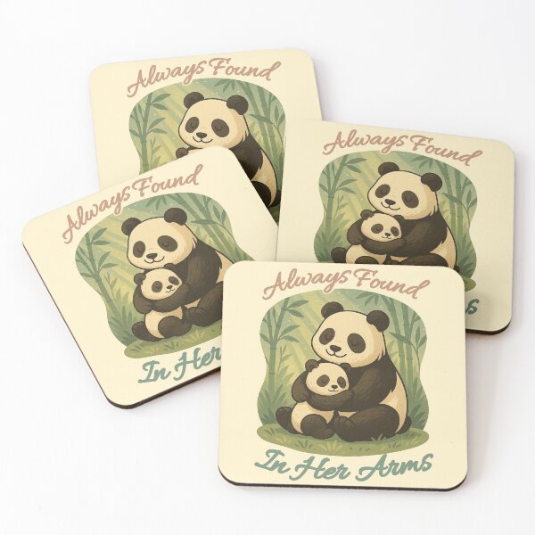 Item preview, Always Found in Her Arms – Panda Mom and Baby Illustration designed and sold by Patternicity.