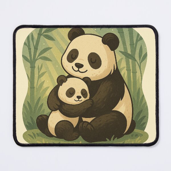 Item preview, Always Found in Her Arms – Panda Mom and Baby Illustration designed and sold by Patternicity.
