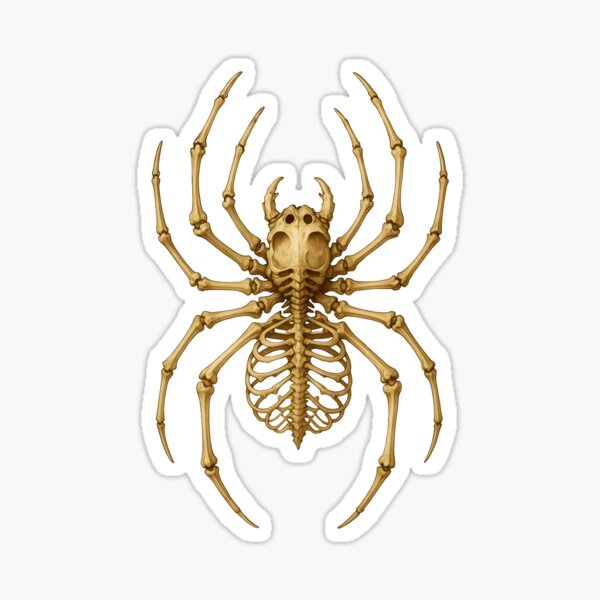 Item preview, Golden Skeleton Spider – Creepy Cool Bone Art designed and sold by Dakson Design - Fantasy Art.