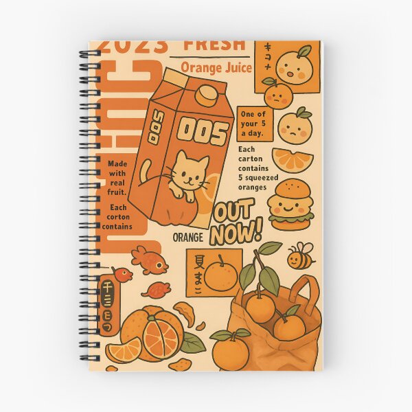Item preview, kawaii retro fresh orange juice box designed and sold by TellUsTheStory.