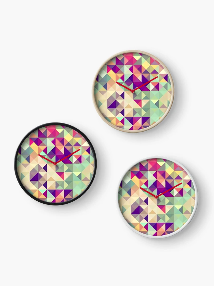 Thumbnail 3 of 4, Clock, Geometric Triangle Abstract designed and sold by ViaARTfactory.