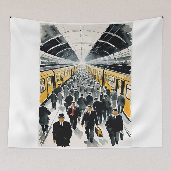Item preview, The atmosphere of the train station during rush hour. designed and sold by Whose-sweat.