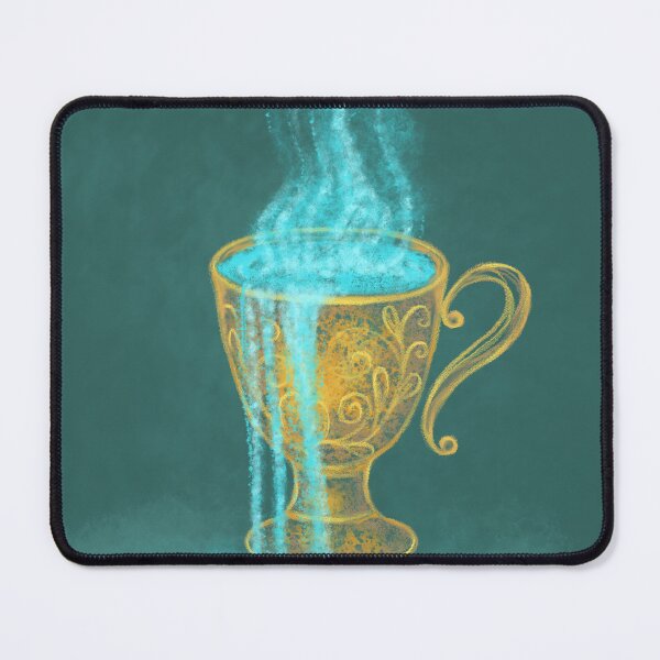 Item preview, A gold cup of pure water overflow on dark green background designed and sold by Ammi77.