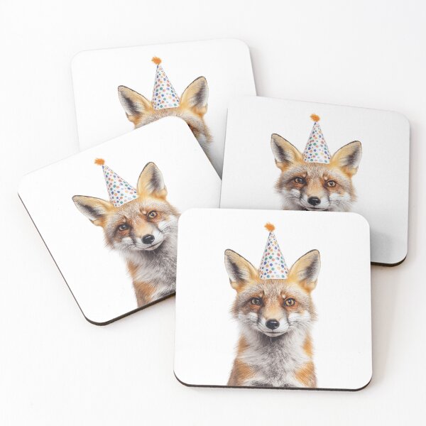 Artikelvorschau, Lustiger Fuchs mit Geburtstagspartyhut entworfen und verkauft von LazyOwlStore.