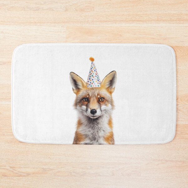 Item preview, Funny Fox Wearing Birthday Party Hat designed and sold by LazyOwlStore.