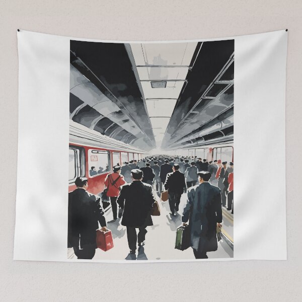 Item preview, The atmosphere of the train station during rush hour. designed and sold by Whose-sweat.