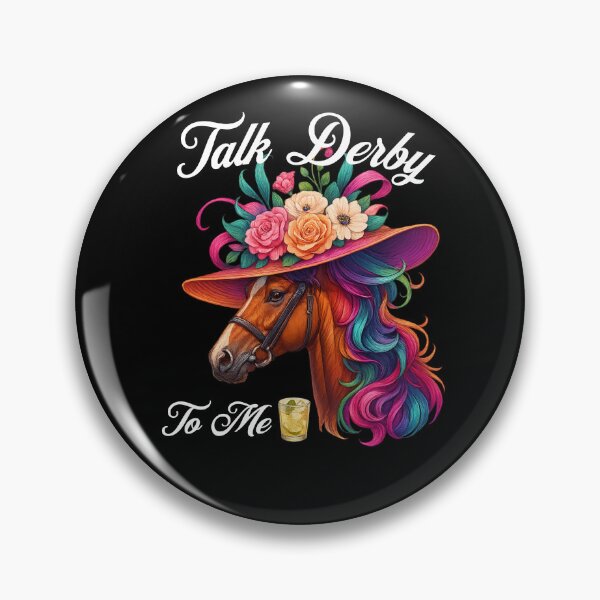 Item preview, Talk Derby To Me Funny Horse With Hat Floral Retro Derby Day designed and sold by OleOleStore.