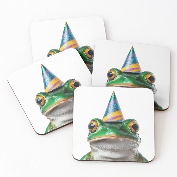 Item preview, Funny Frog Wearing Birthday Party Hat designed and sold by LazyOwlStore.
