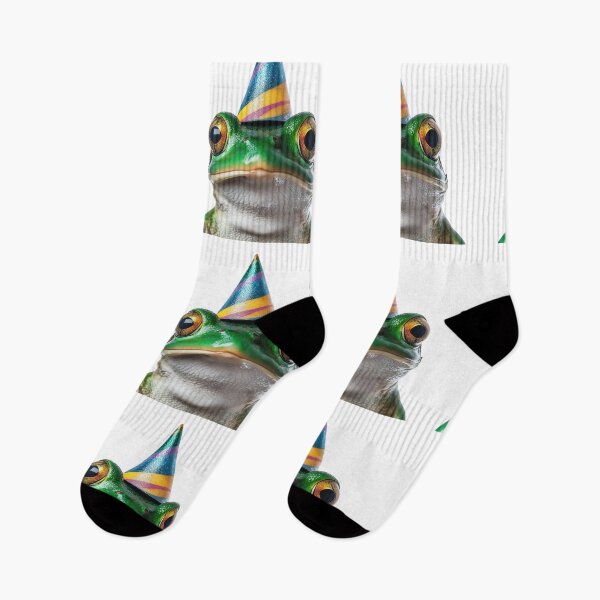 Item preview, Funny Frog Wearing Birthday Party Hat designed and sold by LazyOwlStore.