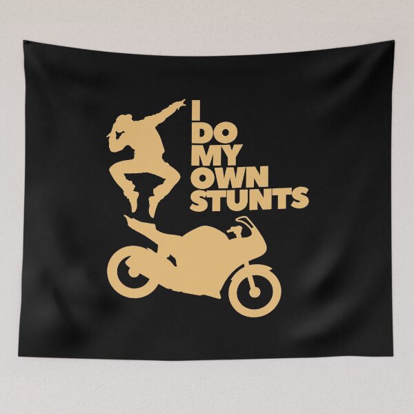 Item preview, I Do My Own Stunts – Biker Crash Joke designed and sold by UNK-Fatigues.