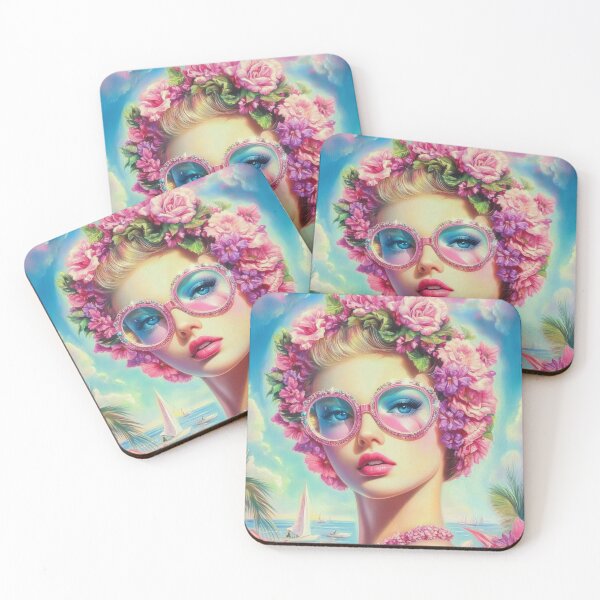 Artikelvorschau, Tropical Glamour Queen – Retro Floral Sonnenbrillenkunst entworfen und verkauft von CASturgill.