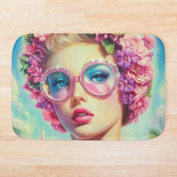 Item preview, Tropical Glamour Queen – Retro Floral Sunglasses Art designed and sold by CASturgill.