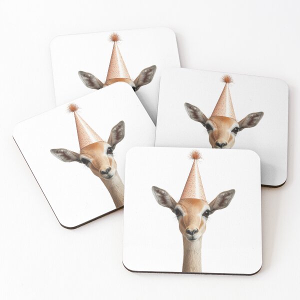 Item preview, Funny Gazelle Wearing Birthday Party Hat designed and sold by LazyOwlStore.