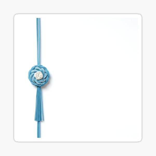 Japanese Decorative Cord – Mizuhiki-Inspired Design - LightBlue01 Sticker