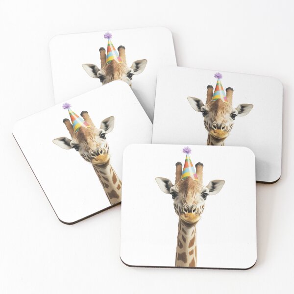 Item preview, Funny Giraffe Wearing Birthday Party Hat designed and sold by LazyOwlStore.