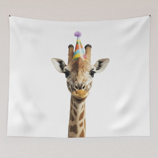 Item preview, Funny Giraffe Wearing Birthday Party Hat designed and sold by LazyOwlStore.