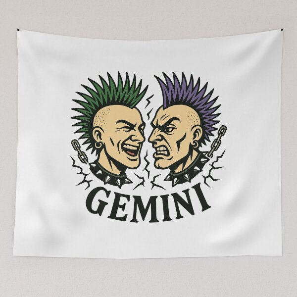 Item preview, Gemini Zodiac Punk Twins designed and sold by UNK-Fatigues.