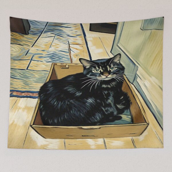 Item preview, Oreo the Cat Resting in a Box designed and sold by brentwooddsgn.