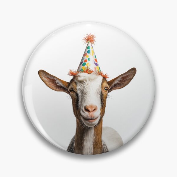 Item preview, Funny Goat Wearing Birthday Party Hat designed and sold by LazyOwlStore.