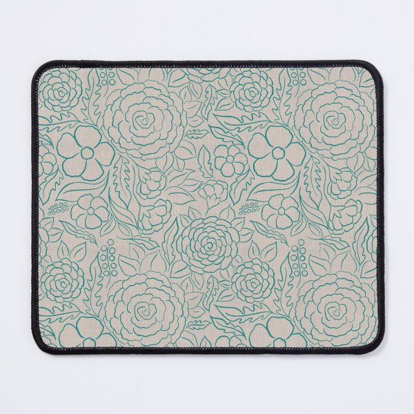 Item preview, Seamless Hand-Drawn Greenish Blue Floral Line Pattern designed and sold by DColourMuse.