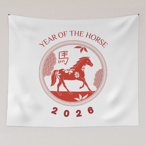 Item preview, Red   horse version 5-Year of the horse 2026- Chinese Zodiac Theme-white Background designed and sold by CosmicNook1.