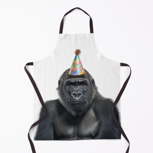 Item preview, Funny Gorilla Wearing Birthday Party Hat designed and sold by LazyOwlStore.