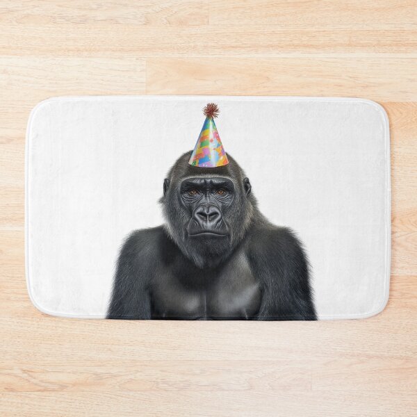 Item preview, Funny Gorilla Wearing Birthday Party Hat designed and sold by LazyOwlStore.