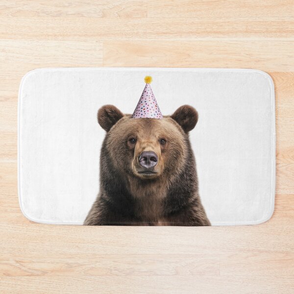 Item preview, Funny Grizzly bear Wearing Birthday Party Hat designed and sold by LazyOwlStore.
