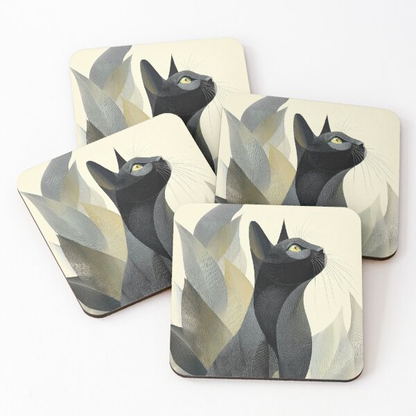 Item preview, Black cat and leaves - Modern Art designed and sold by sparsus.