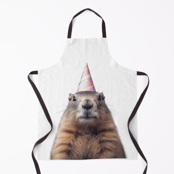 Item preview, Funny Groundhog Wearing Birthday Party Hat designed and sold by LazyOwlStore.