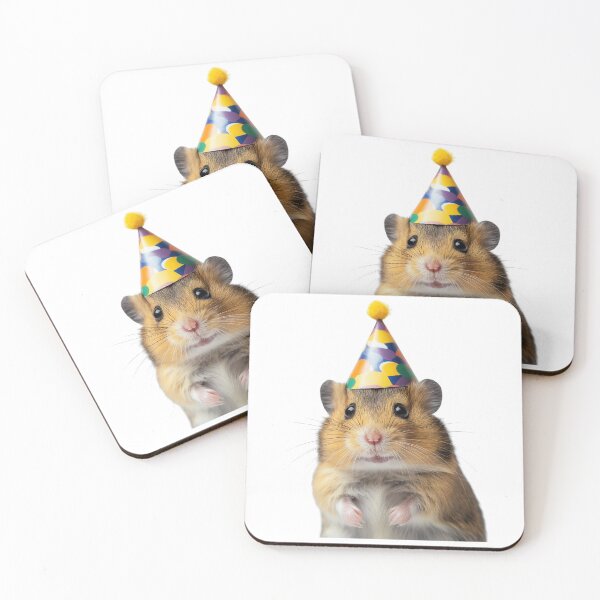 Item preview, Funny Hamster Wearing Birthday Party Hat designed and sold by LazyOwlStore.