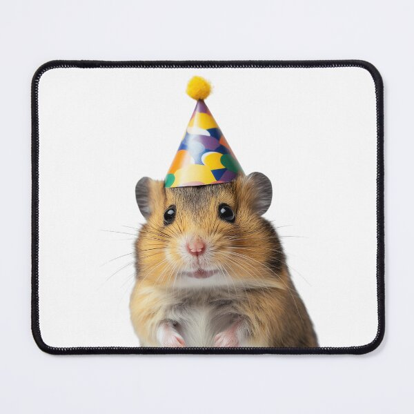 Item preview, Funny Hamster Wearing Birthday Party Hat designed and sold by LazyOwlStore.