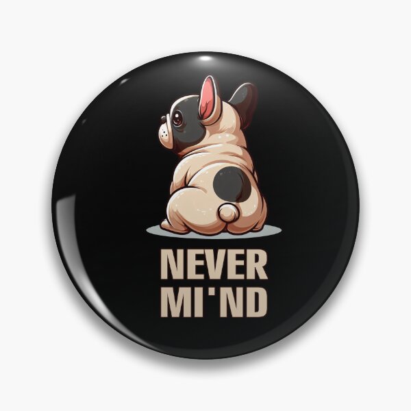 Item preview, never mind - Playful cartoon back view of a French Bulldog sitting down, with bold lines, simplified features, and isolated backdrop designed and sold by All-Of-Art.