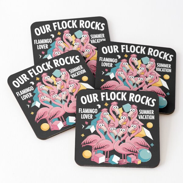 Item preview, Our Flock Rocks Funny Flamingos Pink Birds designed and sold by SurrealArtSzysz.