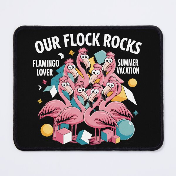 Item preview, Our Flock Rocks Funny Flamingos Pink Birds designed and sold by SurrealArtSzysz.