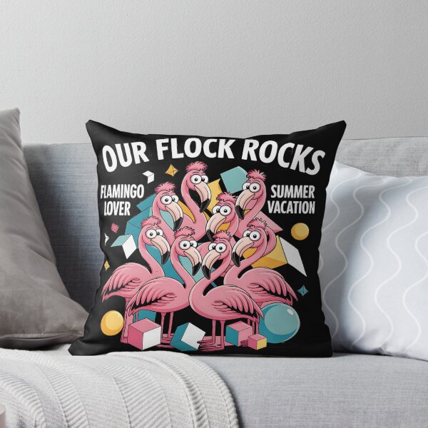Item preview, Our Flock Rocks Funny Flamingos Pink Birds designed and sold by SurrealArtSzysz.