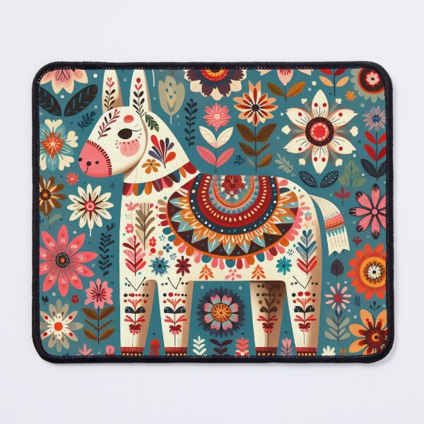 Item preview, Scandinavian Folk Art Pretty Donkey by heidiannemorris designed and sold by FOLK ART FUSION by heidiannemorris.