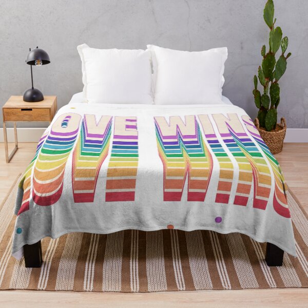 Item preview, Love Wins Retro Rainbow Pride Typography designed and sold by Broken Minimalister.