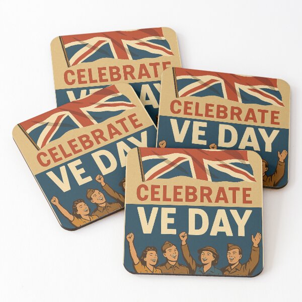 Item preview, VE Day Vintage style retro poster.  designed and sold by Airpower Art.