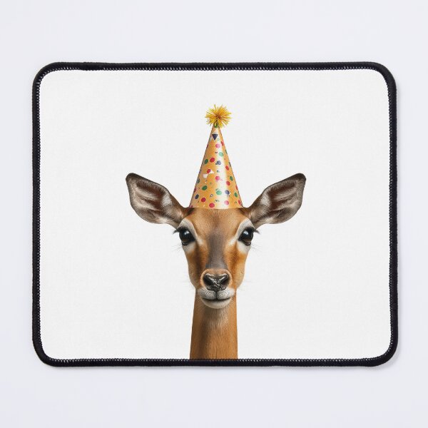 Item preview, Funny Impala Wearing Birthday Party Hat designed and sold by LazyOwlStore.