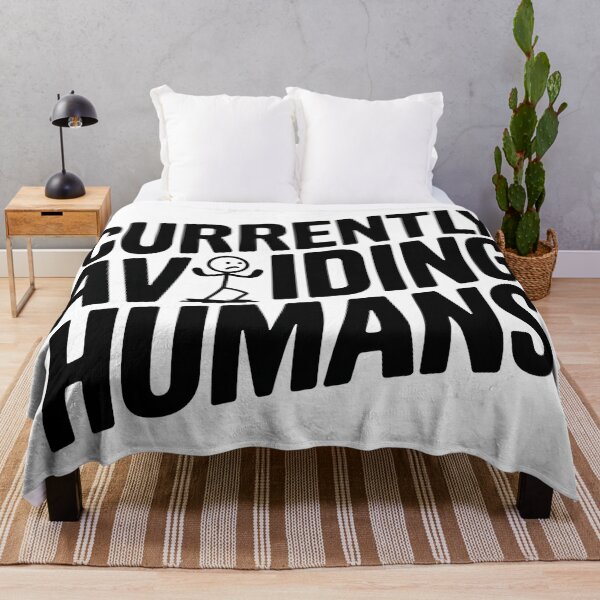 Item preview, Currently Avoiding Humans - Funny Introvert Sarcasm Quote designed and sold by Evolved Ape.