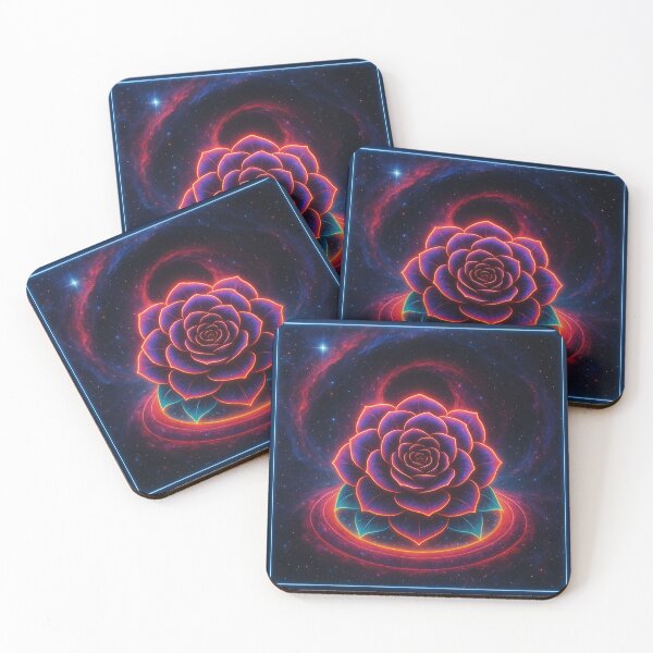 Item preview, Void Bloom – Neon Rose in the Cosmic Vortex designed and sold by American Steel.