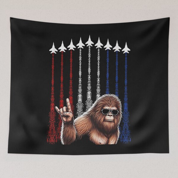 Item preview, Jet Selfies With Bigfoot Gift Men US Flag Patriotic Funny July designed and sold by MOHAMED FRASER.