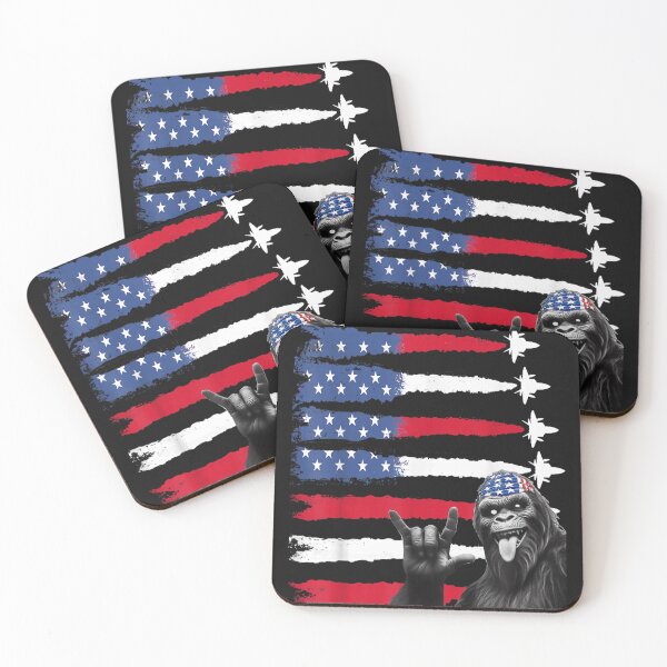 Item preview, Jet Selfies With Bigfoot July US Flag Funny Patriotic Kids Men Women  designed and sold by MOHAMED FRASER.