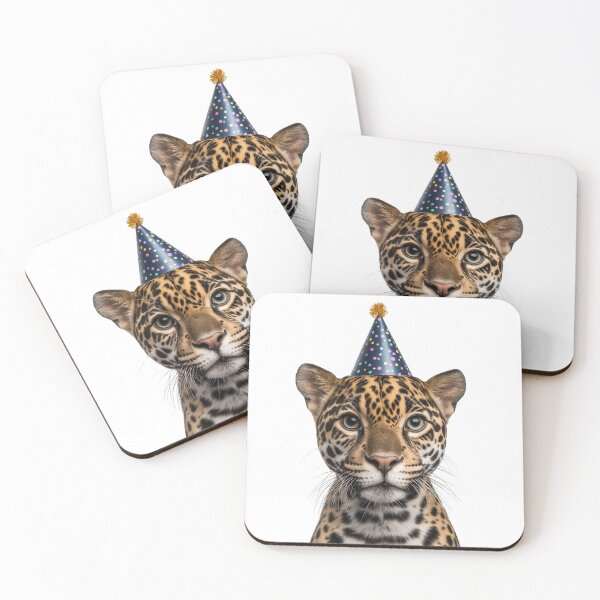 Item preview, Funny Jaguar Wearing Birthday Party Hat designed and sold by LazyOwlStore.